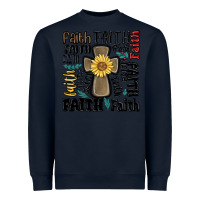 Navy faith cross Heavyweight Sweatshirt - MaliasSmallBusiness