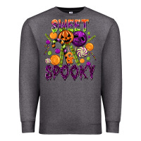 Charcoal Heather Sweet and Spooky Premium Sweatshirt - texasbilliewilder