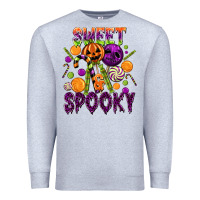 Heather Grey Sweet and Spooky Premium Sweatshirt - texasbilliewilder