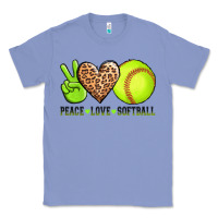 Colony Blue peace love softball Classic Tee - AdoDesignShop