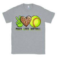 Heather Grey peace love softball Classic Tee - AdoDesignShop