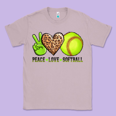 Peace Love Softball Classic Tee Designed By Adodesignshop