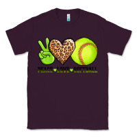 Plum peace love softball Classic Tee - AdoDesignShop