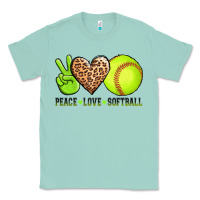 Seafoam peace love softball Classic Tee - AdoDesignShop