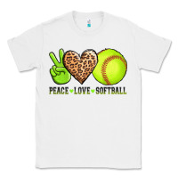 White peace love softball Classic Tee - AdoDesignShop