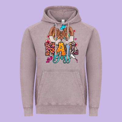Afro Woman Nail Boss Vintage Hoodie Designed By Ranaportraitstore