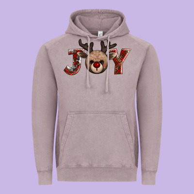 Joy Reindeer Vintage Hoodie Designed By Adodesignshop