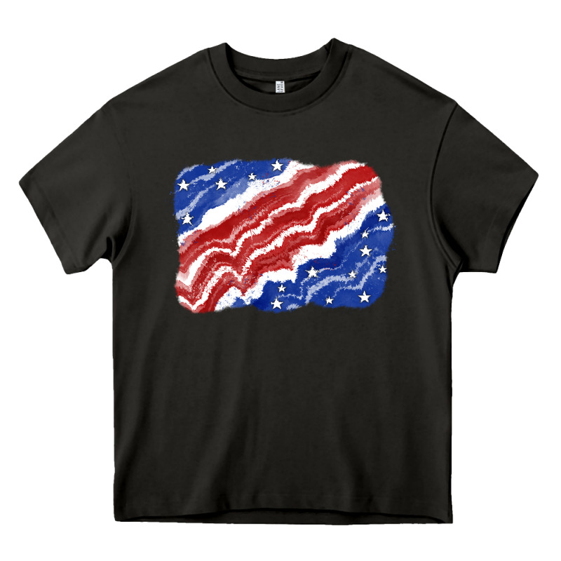 Patriotic Tie Dye Background 4th Of July Heavy Core Tee by CowGirlArtShop | Teevron