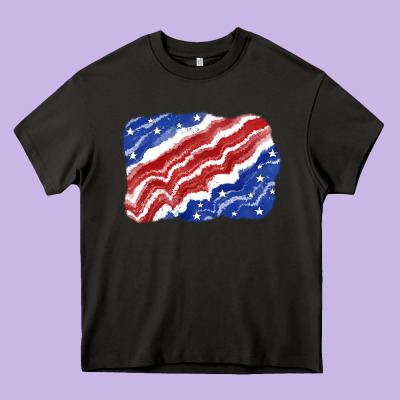 Patriotic Tie Dye Background 4th Of July Heavy Core Tee Designed By Cowgirlartshop