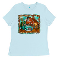 Baby Blue rustic country barn Ladies Tee - Zillion Design Studio