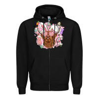 Black highland heifer easter Zipper Hoodie - LillyAllenDesigns