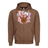 Chestnut highland heifer easter Zipper Hoodie - LillyAllenDesigns