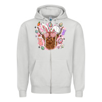 Dove Grey highland heifer easter Zipper Hoodie - LillyAllenDesigns