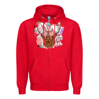 Red highland heifer easter Zipper Hoodie - LillyAllenDesigns