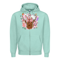 Seafoam highland heifer easter Zipper Hoodie - LillyAllenDesigns