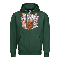 Sports Green highland heifer easter Zipper Hoodie - LillyAllenDesigns