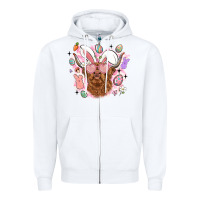 White highland heifer easter Zipper Hoodie - LillyAllenDesigns