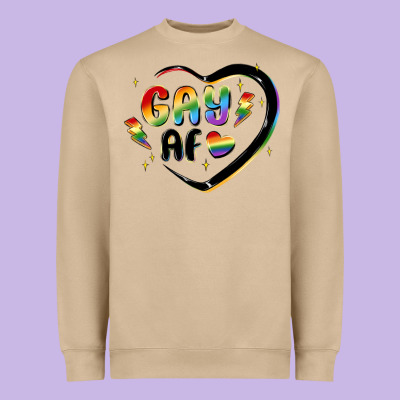 Gay Af Heavyweight Sweatshirt Designed By Maliassmallbusiness