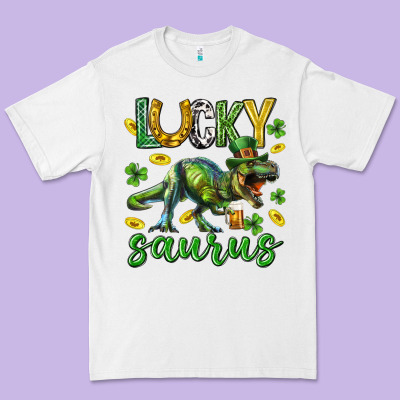 Lucky Saurus St.patricks Day Premium Tee Designed By Neo Western