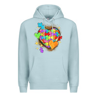 Blue Mist Autism hearts Premium Hoodie - NancyCooperArtShop