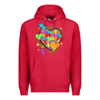 Cardinal Autism hearts Premium Hoodie - NancyCooperArtShop