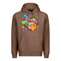 Chestnut Autism hearts Premium Hoodie - NancyCooperArtShop