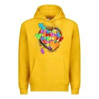 Lemon Autism hearts Premium Hoodie - NancyCooperArtShop