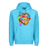 Ocean Blue Autism hearts Premium Hoodie - NancyCooperArtShop