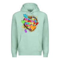 Seafoam Autism hearts Premium Hoodie - NancyCooperArtShop