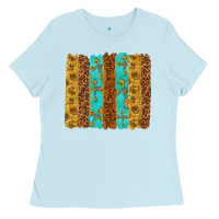 Baby Blue Western Brushstrokes Ladies Tee - texasbilliewilder