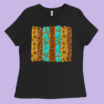 Western Brushstrokes Ladies Tee Designed By Texasbilliewilder