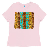Bubblegum Pink Western Brushstrokes Ladies Tee - texasbilliewilder