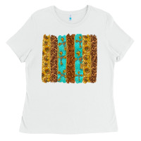 White Western Brushstrokes Ladies Tee - texasbilliewilder