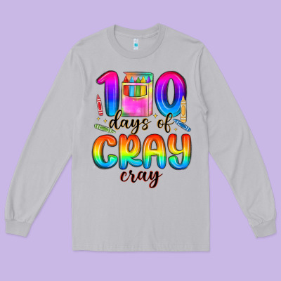 100 Days Of Cray Cray Long Sleeve Tee Designed By Maliassmallbusiness