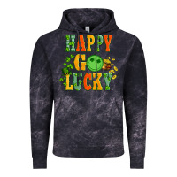 Cloud Black happy go lucky  with coin and shamrock Vintage Hoodie - Artiststas