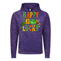Cloud Purple happy go lucky  with coin and shamrock Vintage Hoodie - Artiststas
