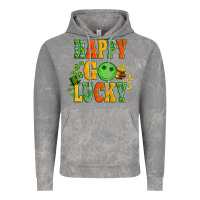 Cloud Rock happy go lucky  with coin and shamrock Vintage Hoodie - Artiststas