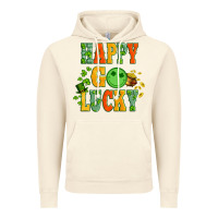 Vintage Artic happy go lucky  with coin and shamrock Vintage Hoodie - Artiststas