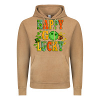 Happy Go Lucky  With Coin And Shamrock Vintage Hoodie | Teevron