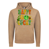 Vintage Coffee happy go lucky  with coin and shamrock Vintage Hoodie - Artiststas