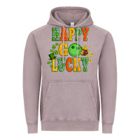 Vintage Zinc happy go lucky  with coin and shamrock Vintage Hoodie - Artiststas