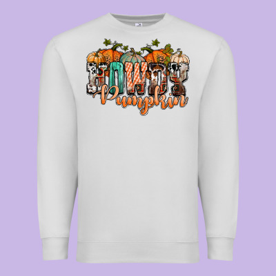 Western Howdy Pumpkin Premium Sweatshirt Designed By Nancycooperartshop