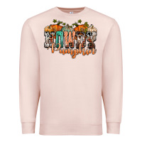 Pale Pink western howdy pumpkin Premium Sweatshirt - NancyCooperArtShop