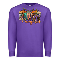 Purple western howdy pumpkin Premium Sweatshirt - NancyCooperArtShop