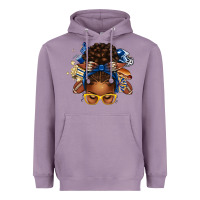 Lavender blue and gold american football afro messy bun Heavyweight Hoodie - texasbilliewilder