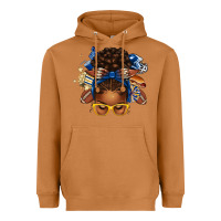 Meerkat blue and gold american football afro messy bun Heavyweight Hoodie - texasbilliewilder