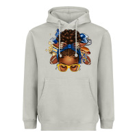 Moon Dust blue and gold american football afro messy bun Heavyweight Hoodie - texasbilliewilder