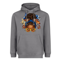 Storm blue and gold american football afro messy bun Heavyweight Hoodie - texasbilliewilder