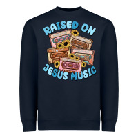 Navy raised on jesus music Heavyweight Sweatshirt - MaliasSmallBusiness