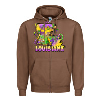 Chestnut louisiana mardi gras state map Zipper Hoodie - LillyAllenDesigns